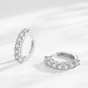 S925 Sterling Silver Circle Full Diamond Earrings Women's European And American Fashion