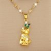 Micro Inlaid Zircon Bear Butterfly Temperament Entry Lux Necklace