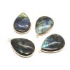 Natural Stone Black Sparkling Stone Pendant 26x40mm