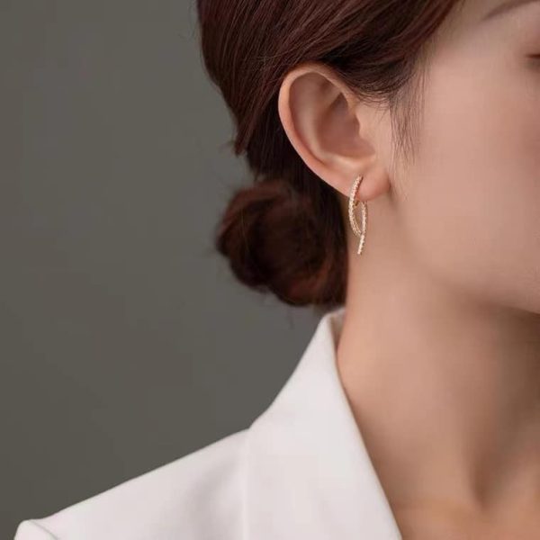 Delicate Micro-set Zircon Mosquito Coil Painless Earrings