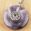 Natural Crystal Lotus Safety Buckle Pendant Multicolor Crystal Necklace
