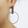 New Alloy Rectangular Sleeve Circle Ear Studs
