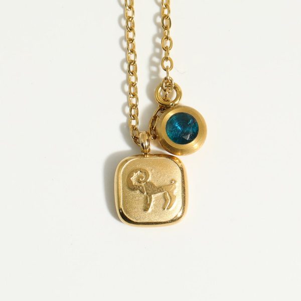 December Birthday Stone Pendant High Color Retention Necklace