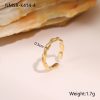 European And American Design Geometric Hammer Pattern Niche Temperament Open Ring