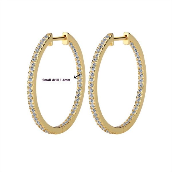 New Women's Circle Large Earrings S925 Sterling Silver