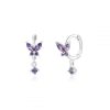 S925 Silver Needle Set Zircon Butterfly Earrings