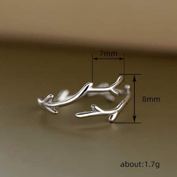 Minimalist Branches Classic Opening Adjustable Ring
