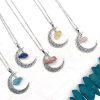 Moon Natural Stone Crystal Necklace Female Personality Retro Jewelry