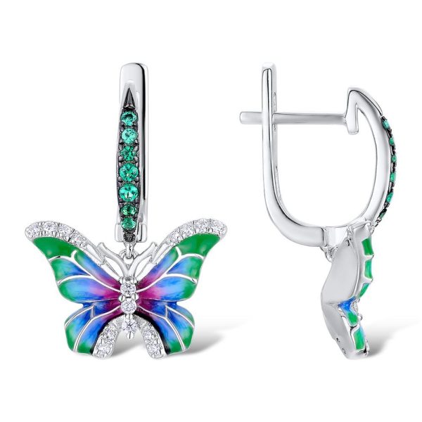 Seven color glue butterfly enamel painted jewelry set