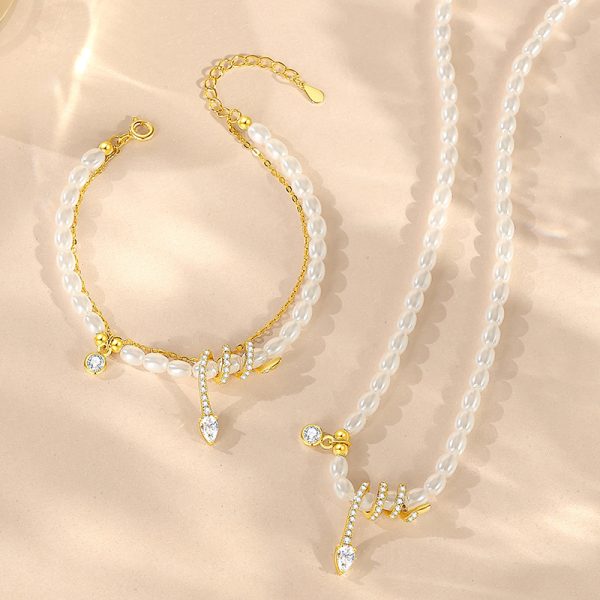 Pearl Snake Classic Style Snake Year Beaded Bracelet