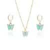 Color Acrylic Butterfly Earrings And Necklace Set