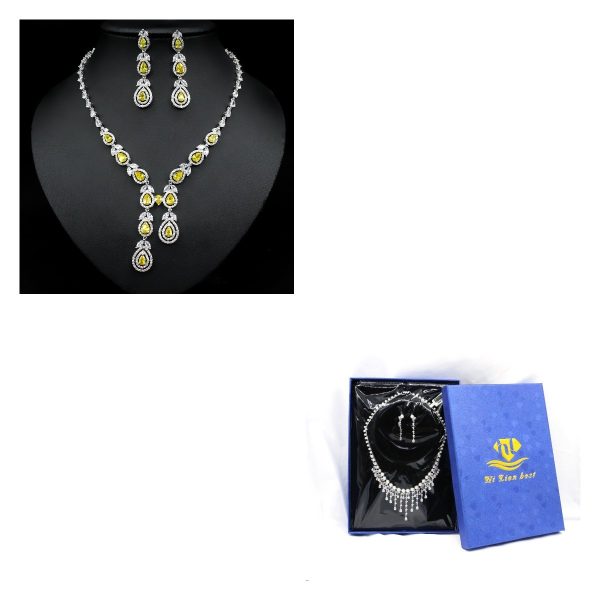 Jewelry Temperament Set Chain Ladies Earrings Necklace Two Piece