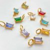 Twelve Birthstone Pendant Rectangular Zircon Accessories Pendant
