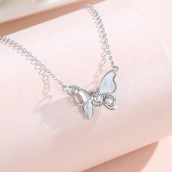 Butterfly Fritillary Necklace Women's Sterling Silver Light Luxury Minority