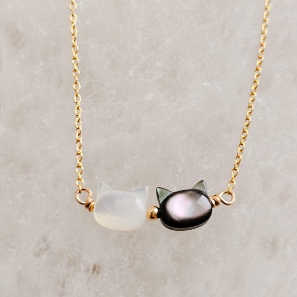 Women's Colorful Shell Cat Necklace Bracelet