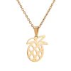 Simple Hollow Out Pineapple Fruit Jewelry Earrings Necklace Stainless Steel Jewelry Set
