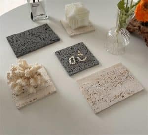 Super Beautiful Cave Stone Ins Wind Jewelry Display Props Beige Stone Cushion