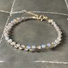 14K Gilded Natural Double Layer Blue Light Labradorite Moonstone Bracelet
