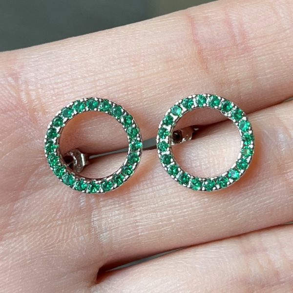 Earrings Temperament Hollowed Out Circle Zircon Full Of Drill Ear Studs
