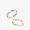 S925 Sterling Silver Irregular Line Hollow Ring For Women