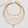 Stacked Layered Alloy Necklace Elegant Necklace All-match Jewelry Suit