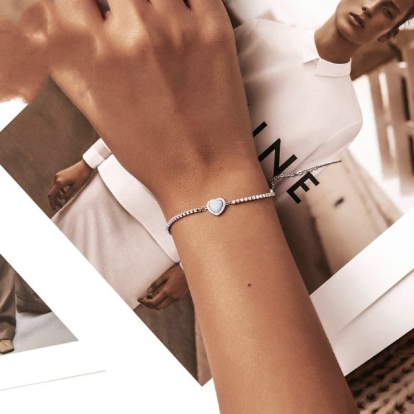 Simple White Gold Plated Zircon Heart-shaped Fashion Ornament