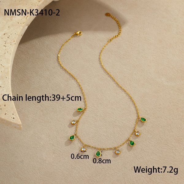 Multicolor Zircon Tassel Pendant Necklace