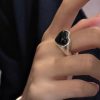 S925 Sterling Silver Niche Design Heart Agate Ring