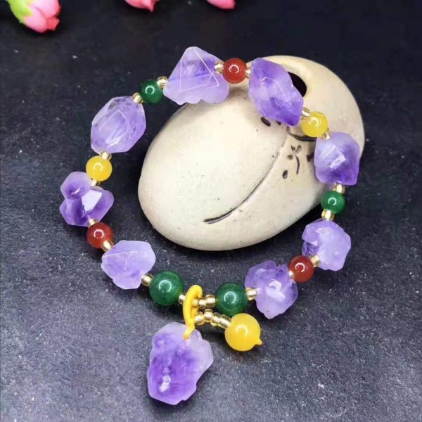 Fashion Romantic Natural Shaped Amethyst Bracelet