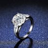 Classic Four-claw S925 Silver Ring 5 Karat Moissanite