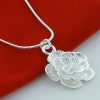 Silver Plated New Peony Necklace