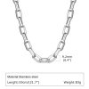 Steel Color Hip Hop Stainless Steel Rectangular Chain Chunky Necklace