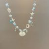Starfish Shell Asymmetric Beaded Necklace For Women
