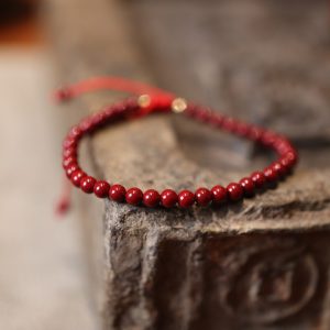 Natural Raw Ore Cinnabar Bracelet