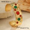 French Retro Titanium Steel Bracelet Colorful Natural Stone