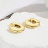 Europe And The United States Wind Tide Copper Colour-retaining Electroplating Hollow Glossy Earrings Female Ornaments Round Half Empty Stars Plain Circle Earrings Buckle