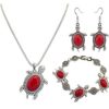 New Turquoise Turtle Animal Set Chain European And American Fashion Necklace Earring Set Jewelry Four Piece Set Jewelry