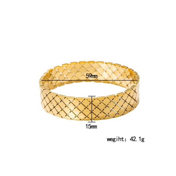Non-fading Titanium Steel Casting Square Wide Bracelet