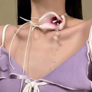Common Calla Flower Necklace For Women