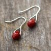 Natural Stone Drop Earrings Red Jasper Classic Earrings Elegant Lovely Jewelry Drop Gift