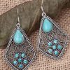 Ethnic Jewelry Vintage Earrings Silver Stone oscillates