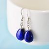 Chain drop lapis lazuli earrings