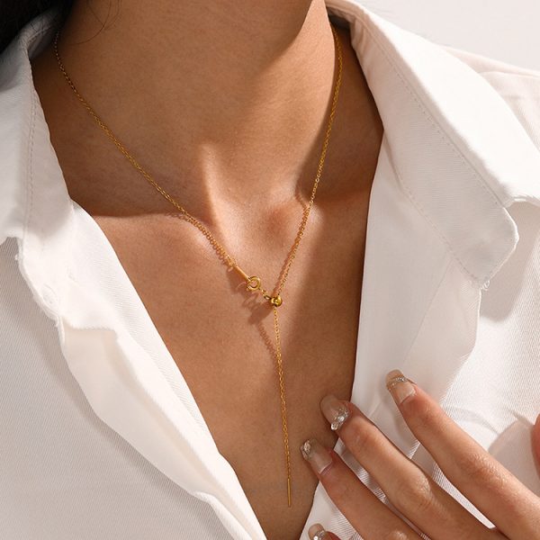 Stainless Steel DIY Titanium Steel Simple Necklace Adjustable