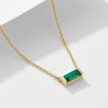 925 Sterling Silver Twelve Birthstone Square Clavicle Chain Women's Simple