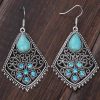 Ethnic Jewelry Vintage Earrings Silver Stone oscillates