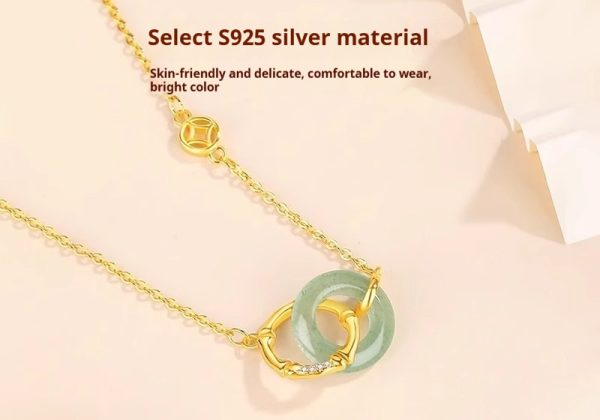 Women's Sterling Silver Bamboo Joint Peace Buckle Necklace