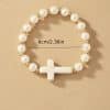 Bracelet Natural Stone Cross Pearl