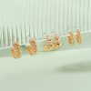 Metal Grain Spiral Cold Wind Set Earrings