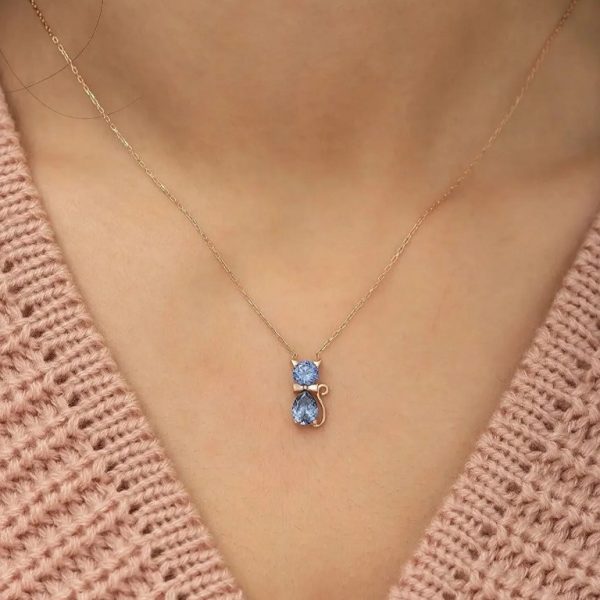 Sweet Fashion Fashionmonger Adorable Pet Kitty Gem Pendant Clavicle Chain