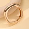 Beautiful Square Glossy Metal Texture Open-end Bangle Bracelet